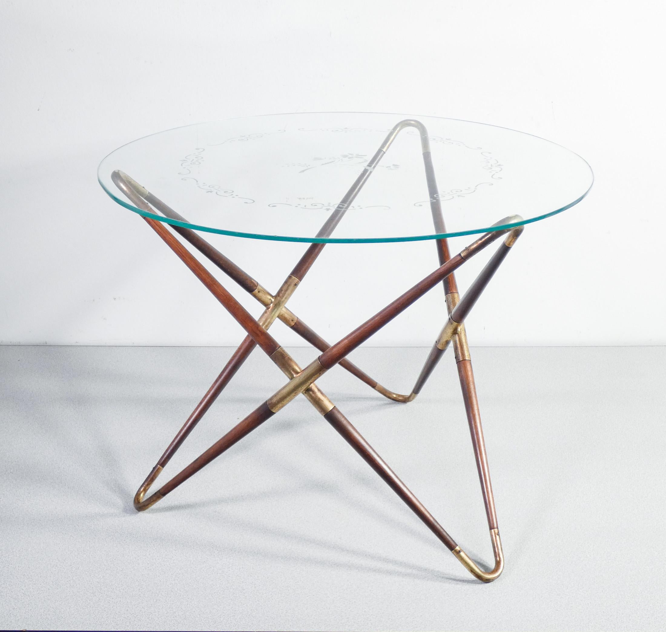 Italian Coffee Table, Design by Cesare Lacca, Italy, 1940s For Sale