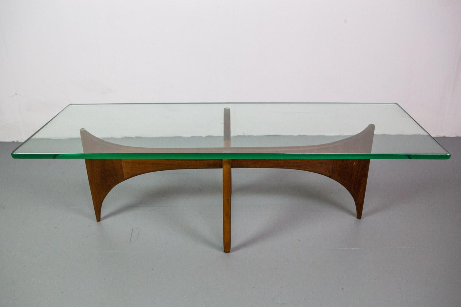 Huge coffee table designed by Adrian Pearsall for Craft Associates in walnut.