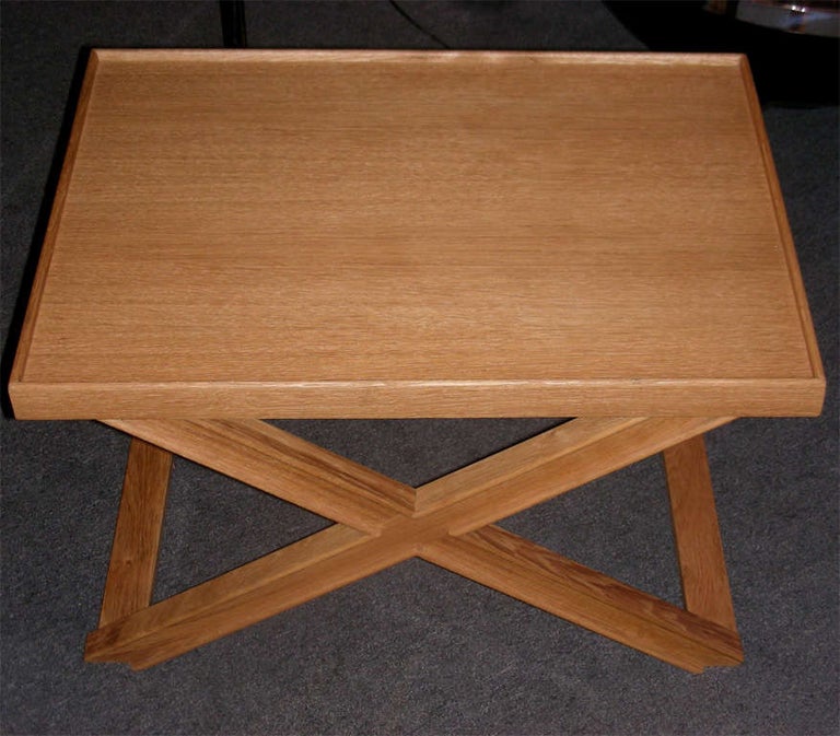 End of 20th century coffee table by Jean-Michel Frank and Adolphe Chanaux, edited by Ecart International, in sanded and stained oak. This model was not reedited.