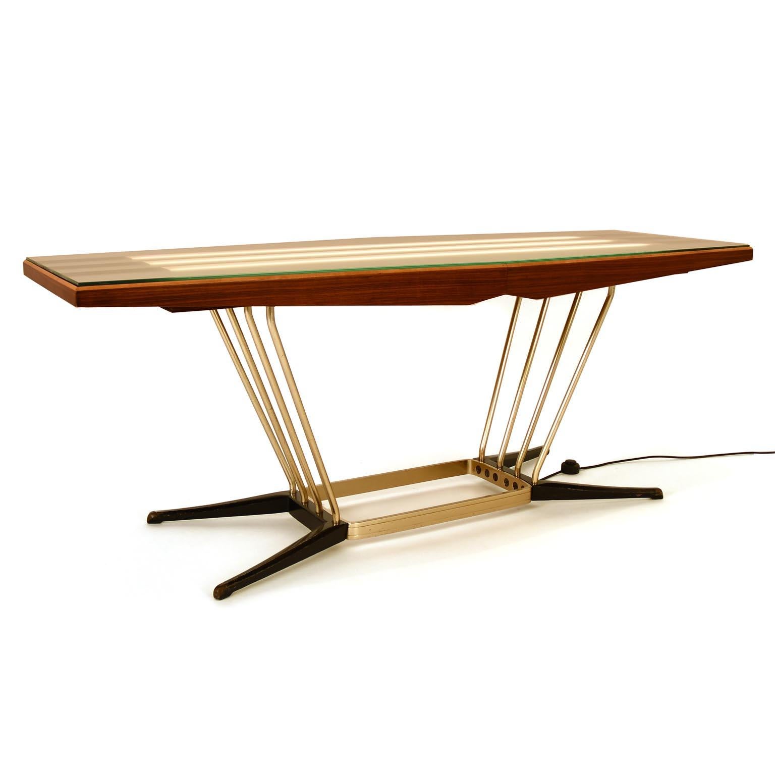 Anodized Coffee Table Designed by Oskar Riedel Mid-Century Modern Austrian Wien, 1957