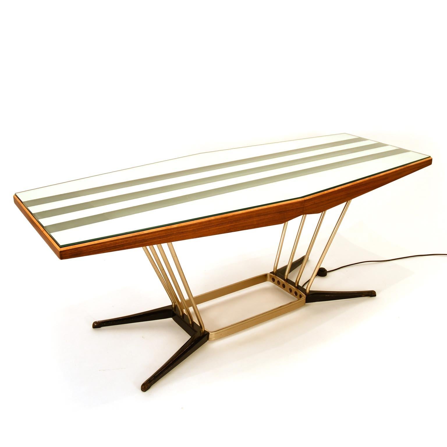 Metal Coffee Table Designed by Oskar Riedel Mid-Century Modern Austrian Wien, 1957