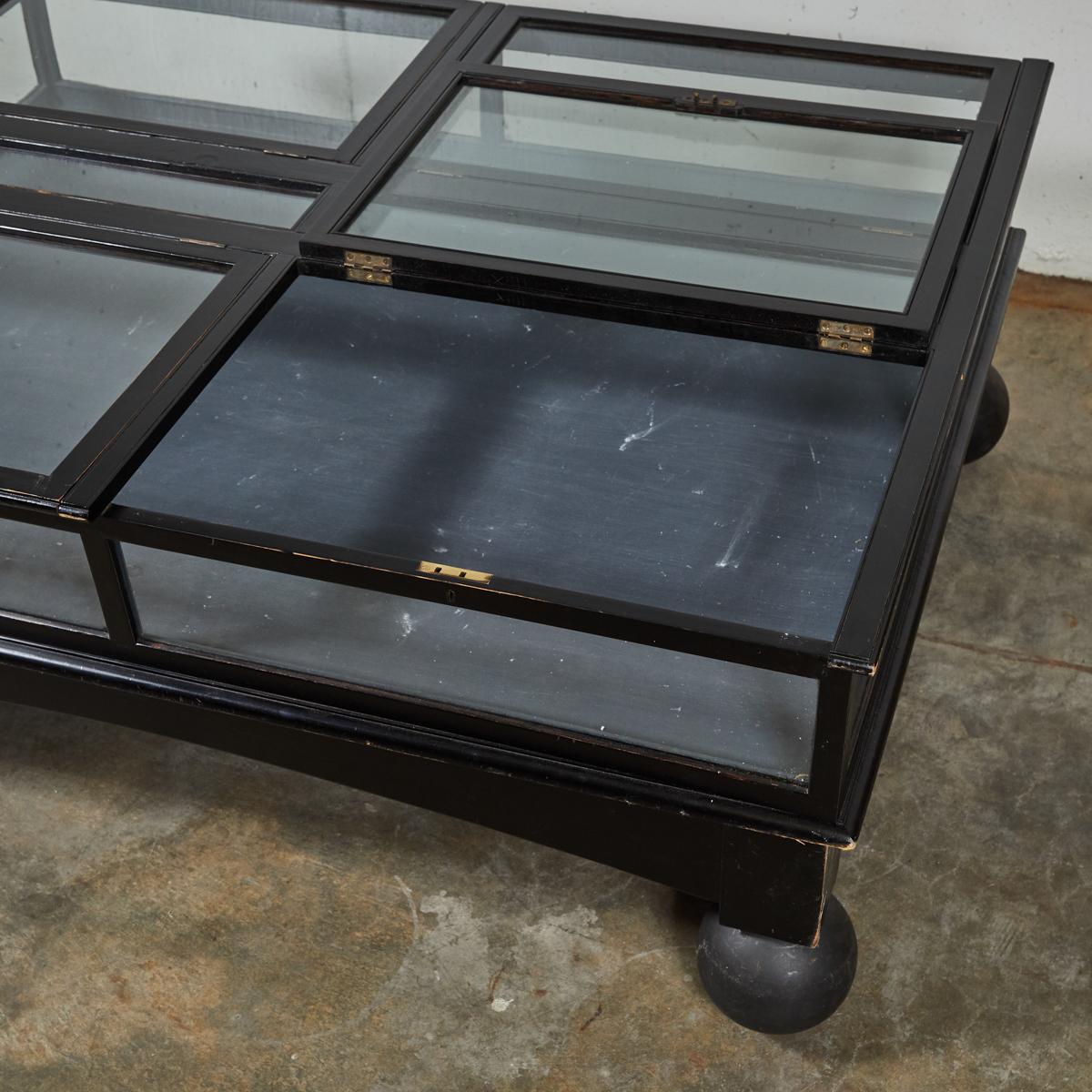 19th Century English Coffee Table Display Case In Good Condition In Los Angeles, CA