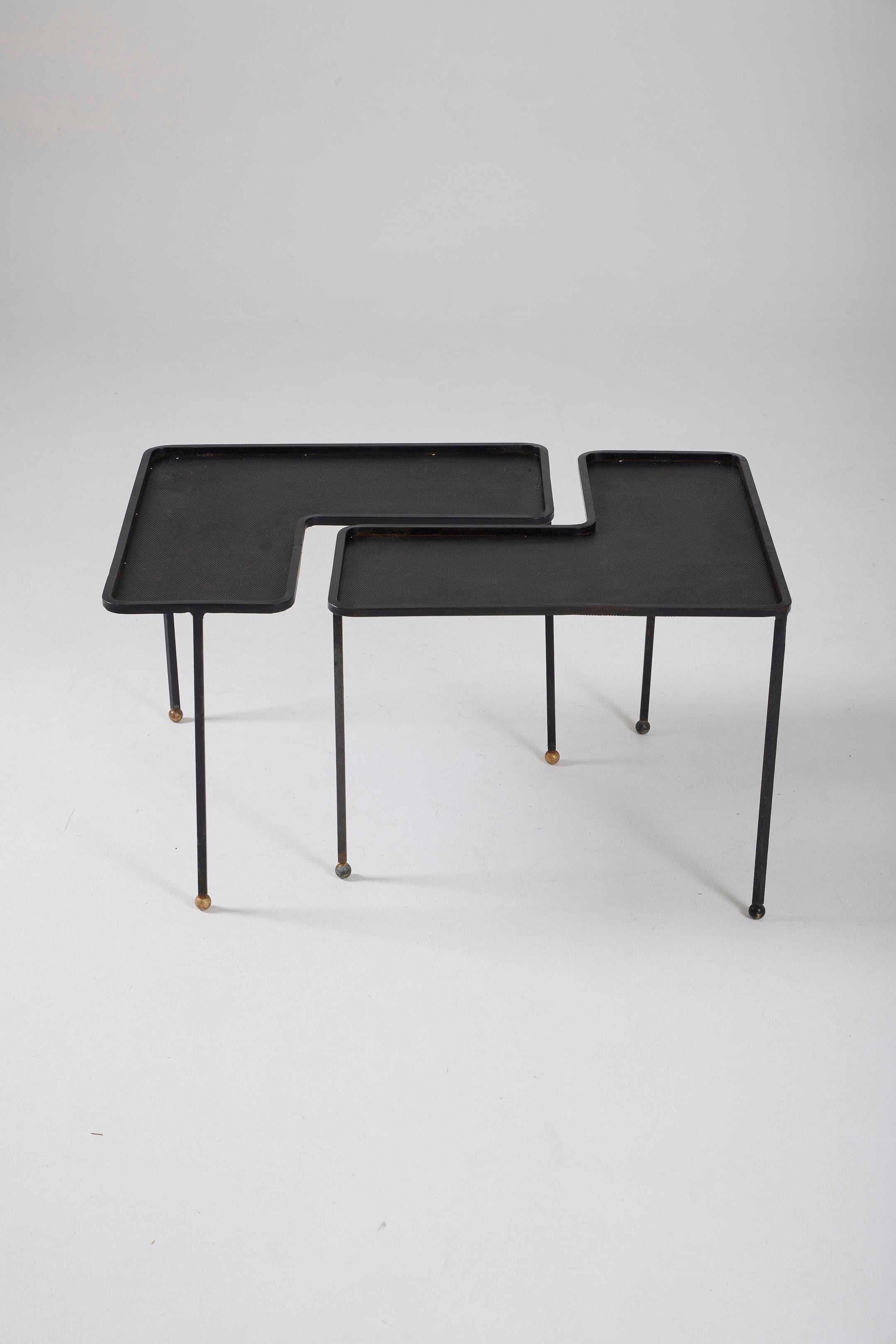 Coffee table Domino by Mathieu Matégot In Good Condition For Sale In PARIS, FR