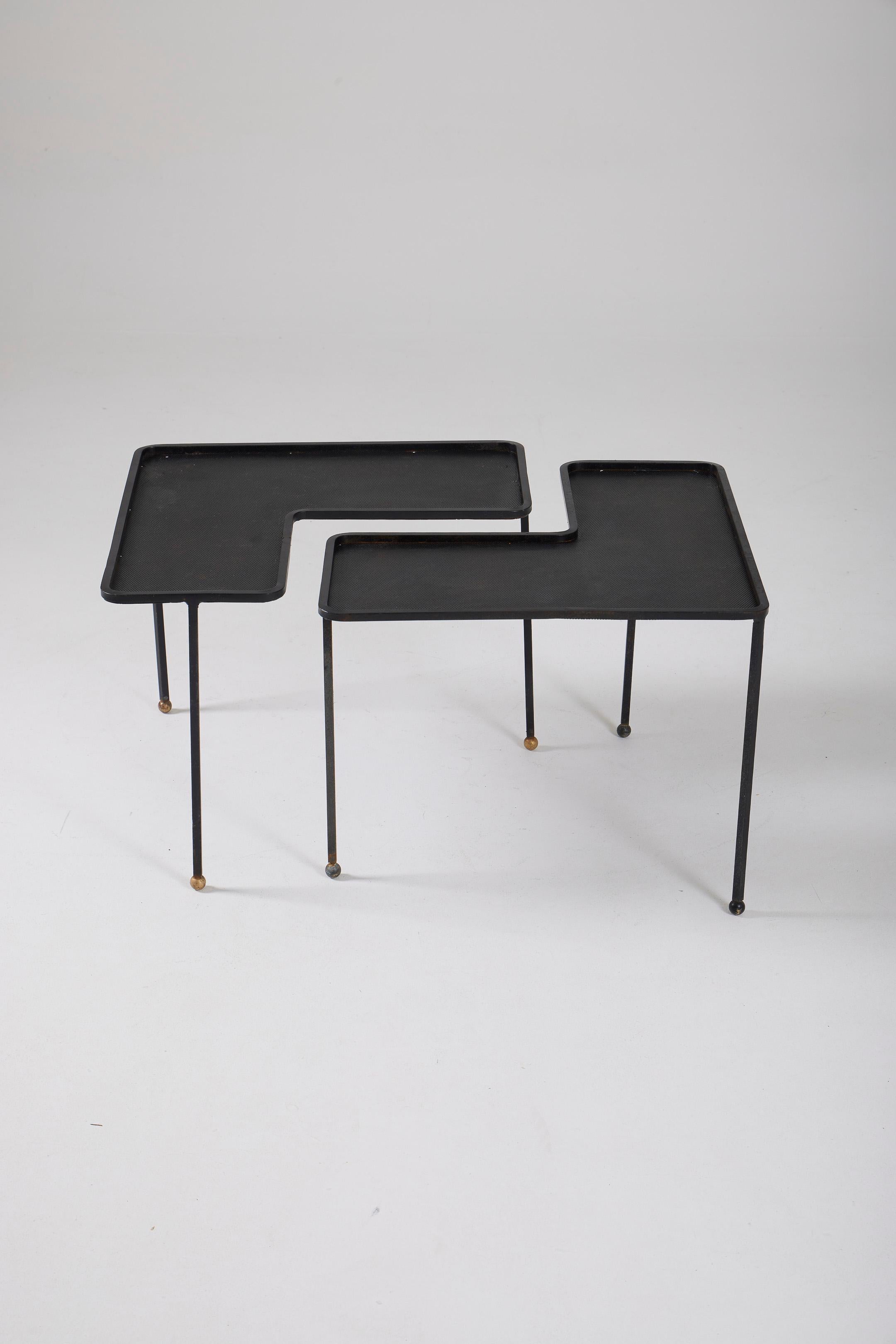 Metal Coffee table Domino by Mathieu Matégot For Sale