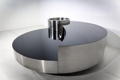 Table basse en acier inoxydable Massimo Papiri pour Sabot, Italie, 1970
