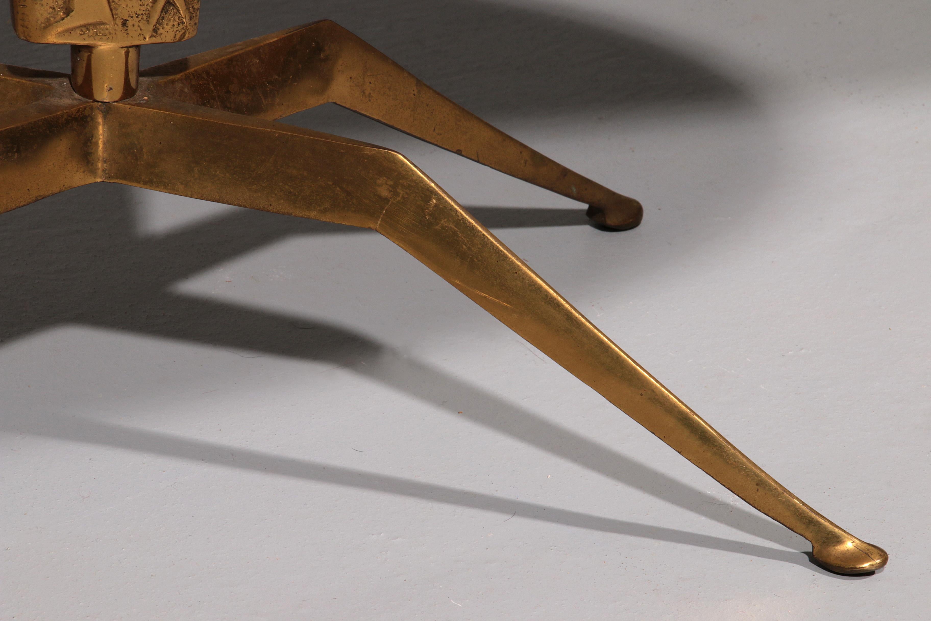 Brass Coffee Table, Dube Duilio Barnabe Design. 1950s