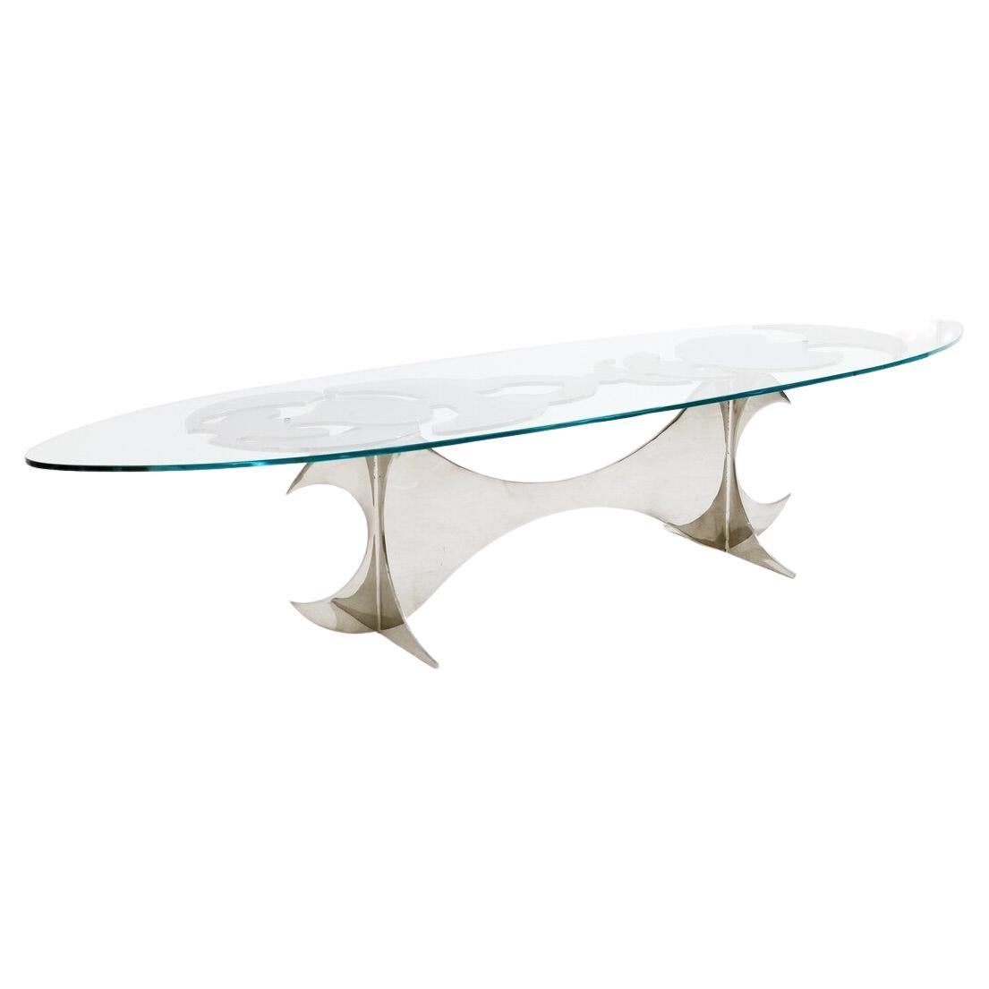 Coffee Table "Elipse" by Armand Jonckers, 1980s For Sale