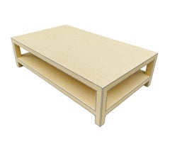 Coffee Table Embossed in Raffia, Karl Springer Style