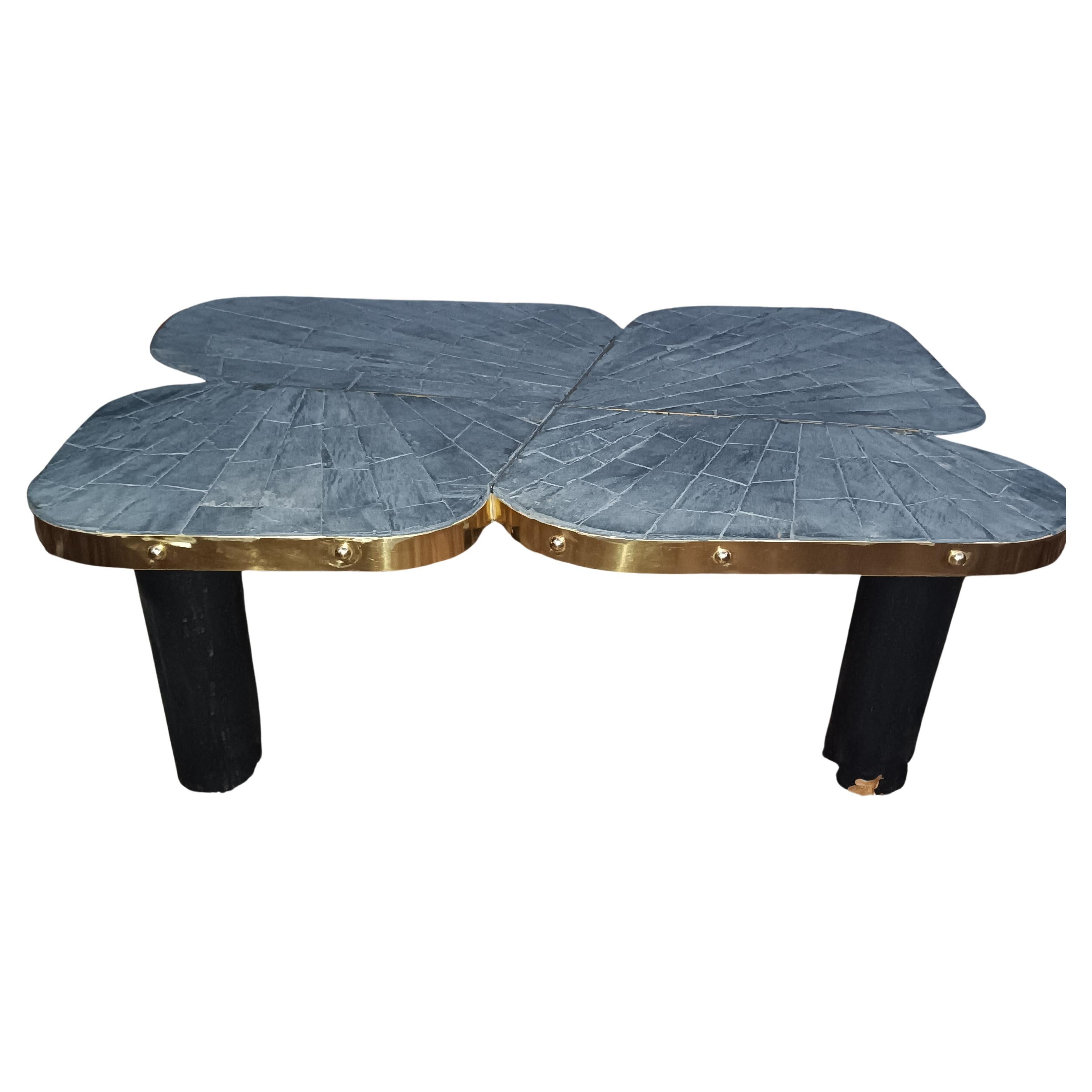 Coffee Table En Marqueterie D'ardoise  For Sale