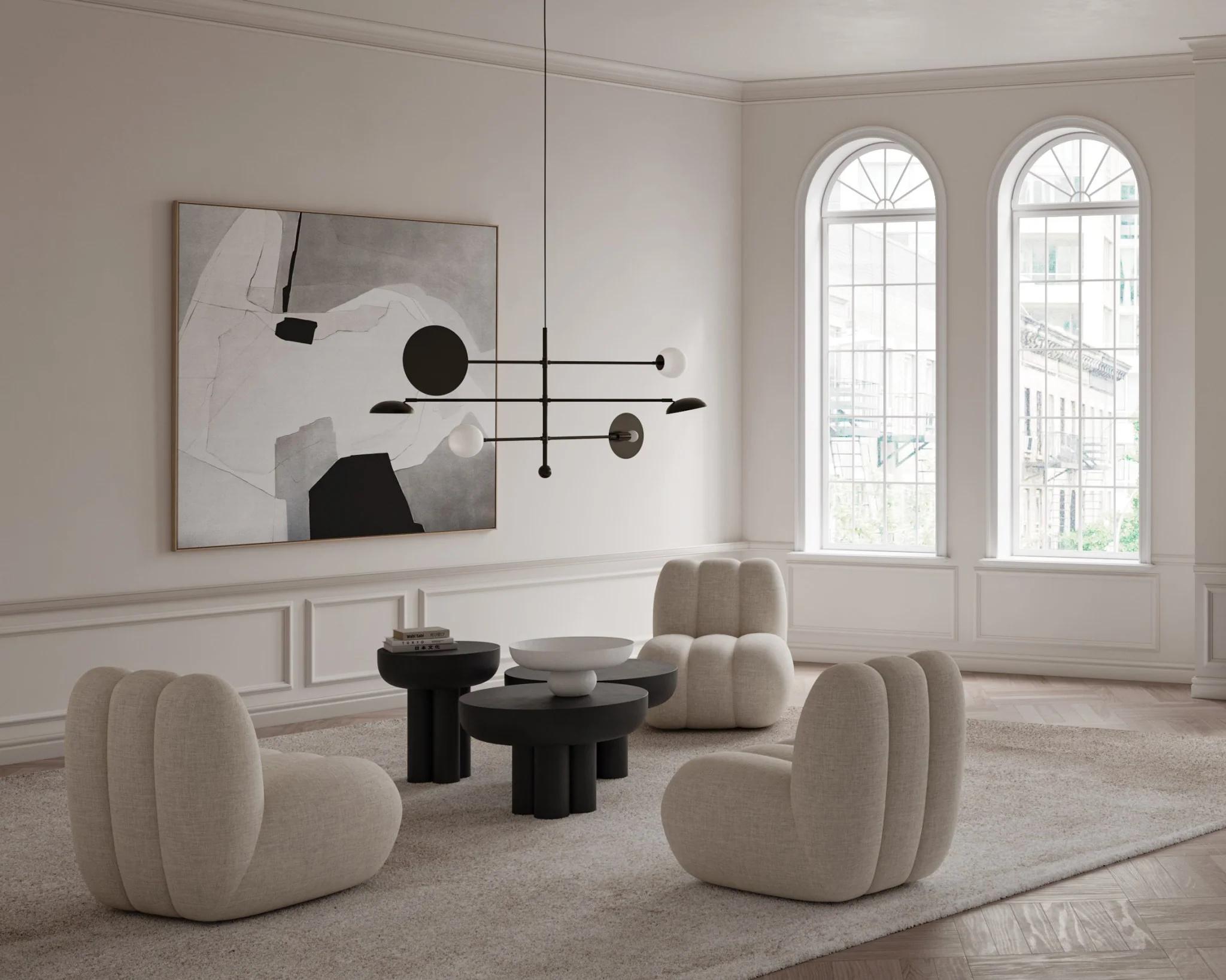 Table basse, bout de canapé en aluminium, modèle Crown, haute, Contemporary Work. en vente 1
