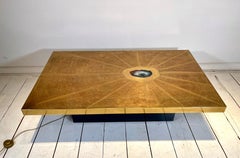 Tavolino da caffè in ottone intarsiato di agata di Lova Creations