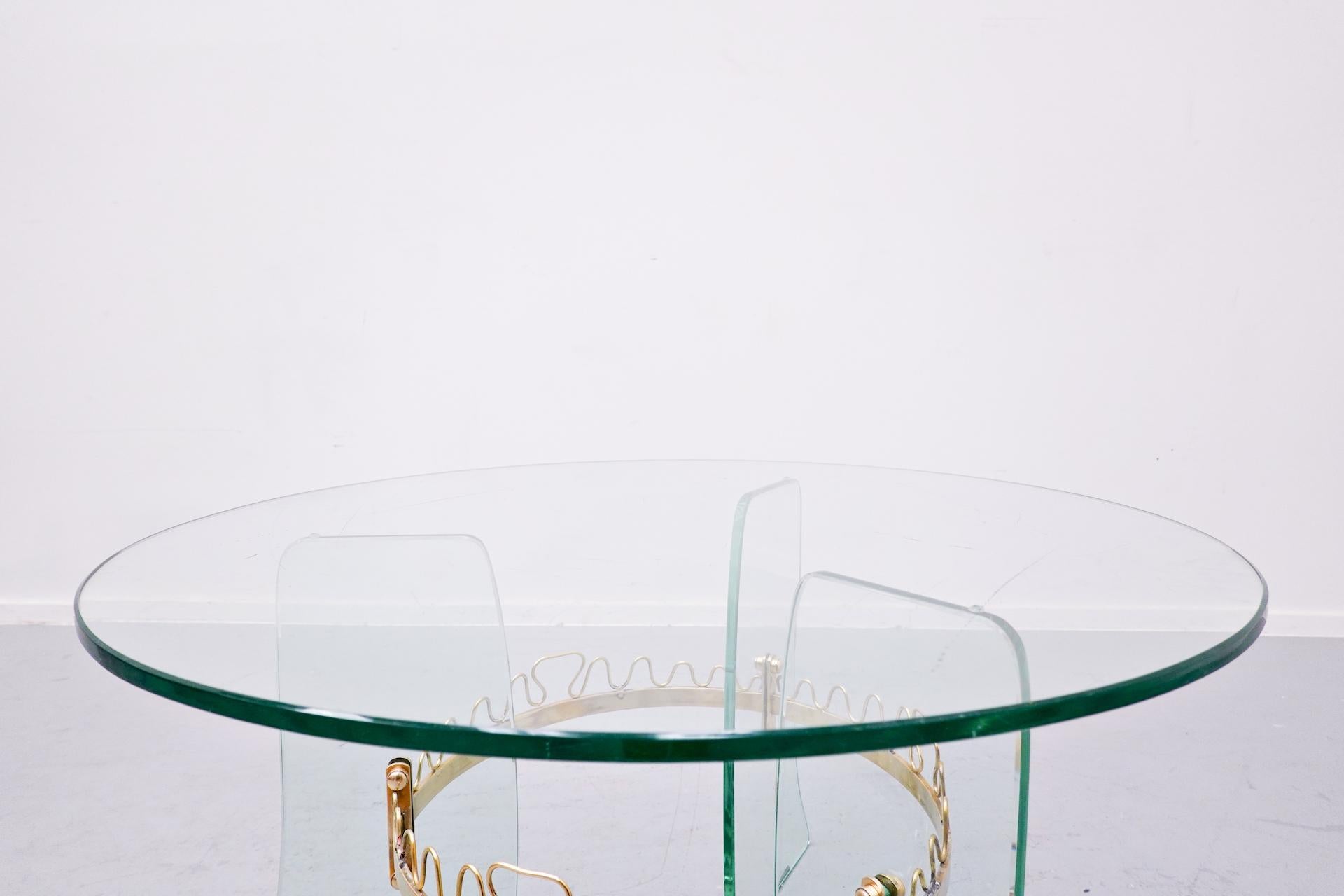 Mid-20th Century Glass Coffee Table, Fontana Arte Style, 1950s