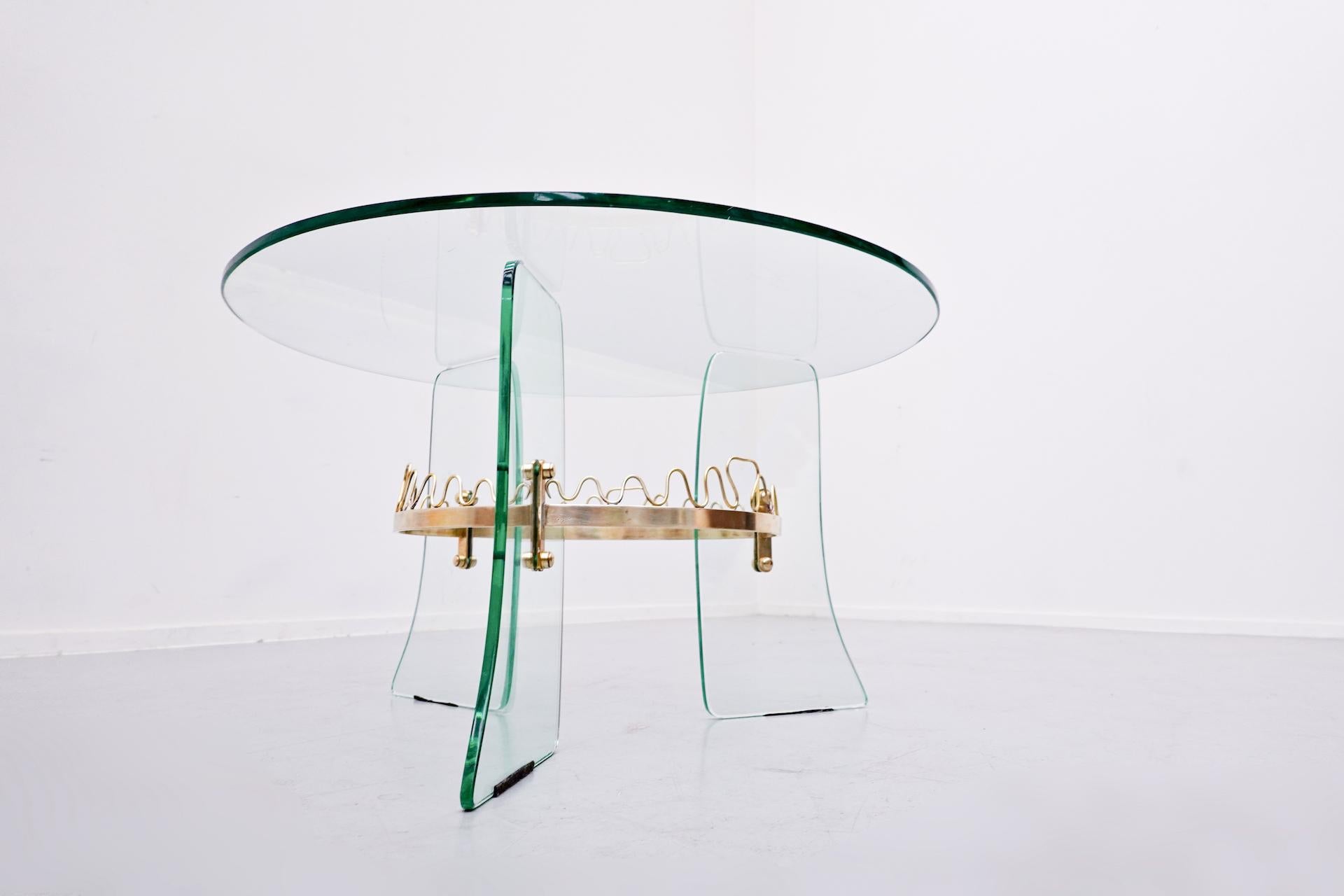 Glass Coffee Table, Fontana Arte Style, 1950s 4
