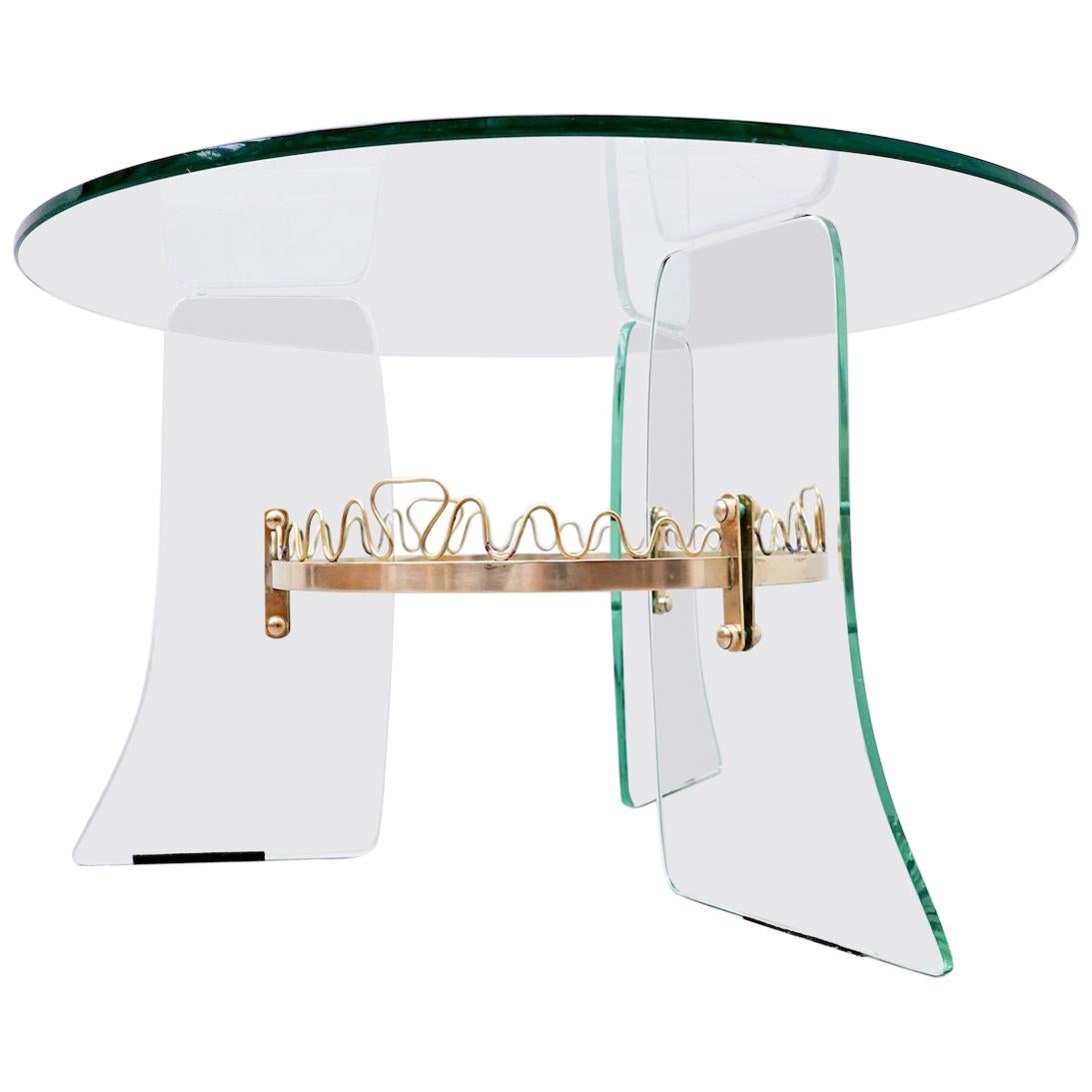 Glass Coffee Table, Fontana Arte Style, 1950s