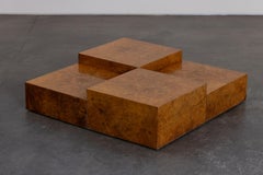 Vintage Two Piece Coffee Table In Burl wood From France, Circa 1970