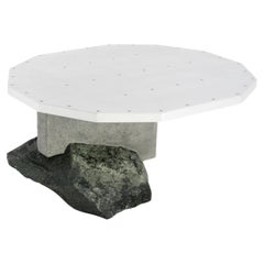 Coffee table, 'Foreign Bodies - LP-35C (aluminium, stone) - by Collin Velkoff'