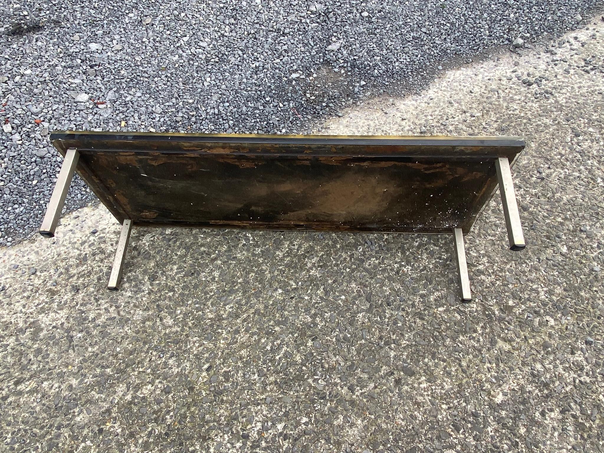 Coffee Table Fractal Stone Steel Inclusion, circa 1960 For Sale 4