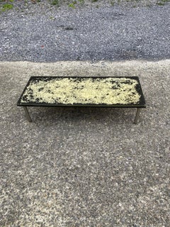 Coffee Table Fractal Stone Steel Inclusion, circa 1960