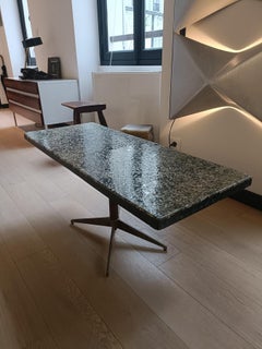 Coffee Table Fractal Stone Steel Inclusions Marie Claude De Fouquieres, France