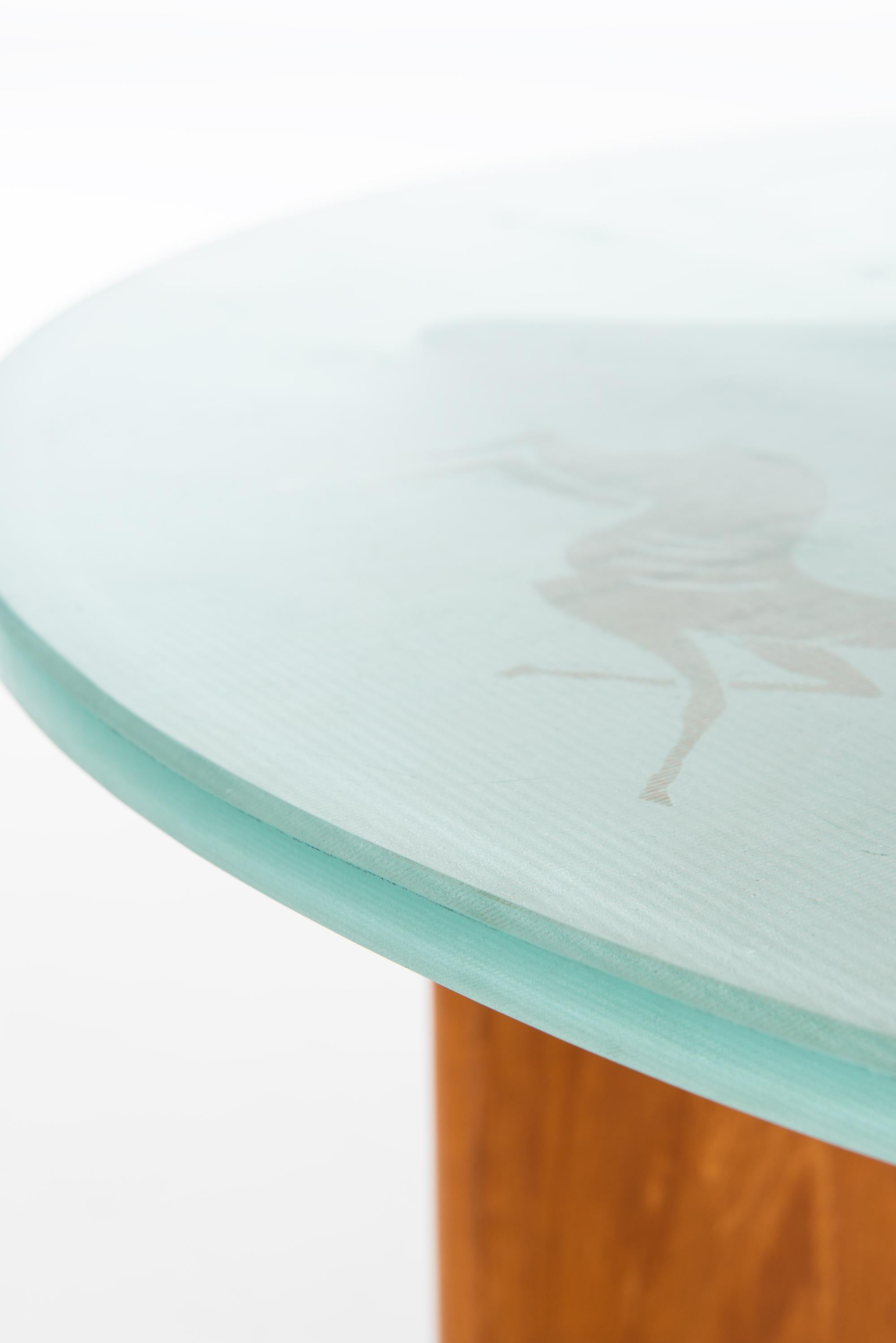 Rare coffee table with elm and glass. Produced by Reiners möbelfabrik in Mjölby, Sweden.
