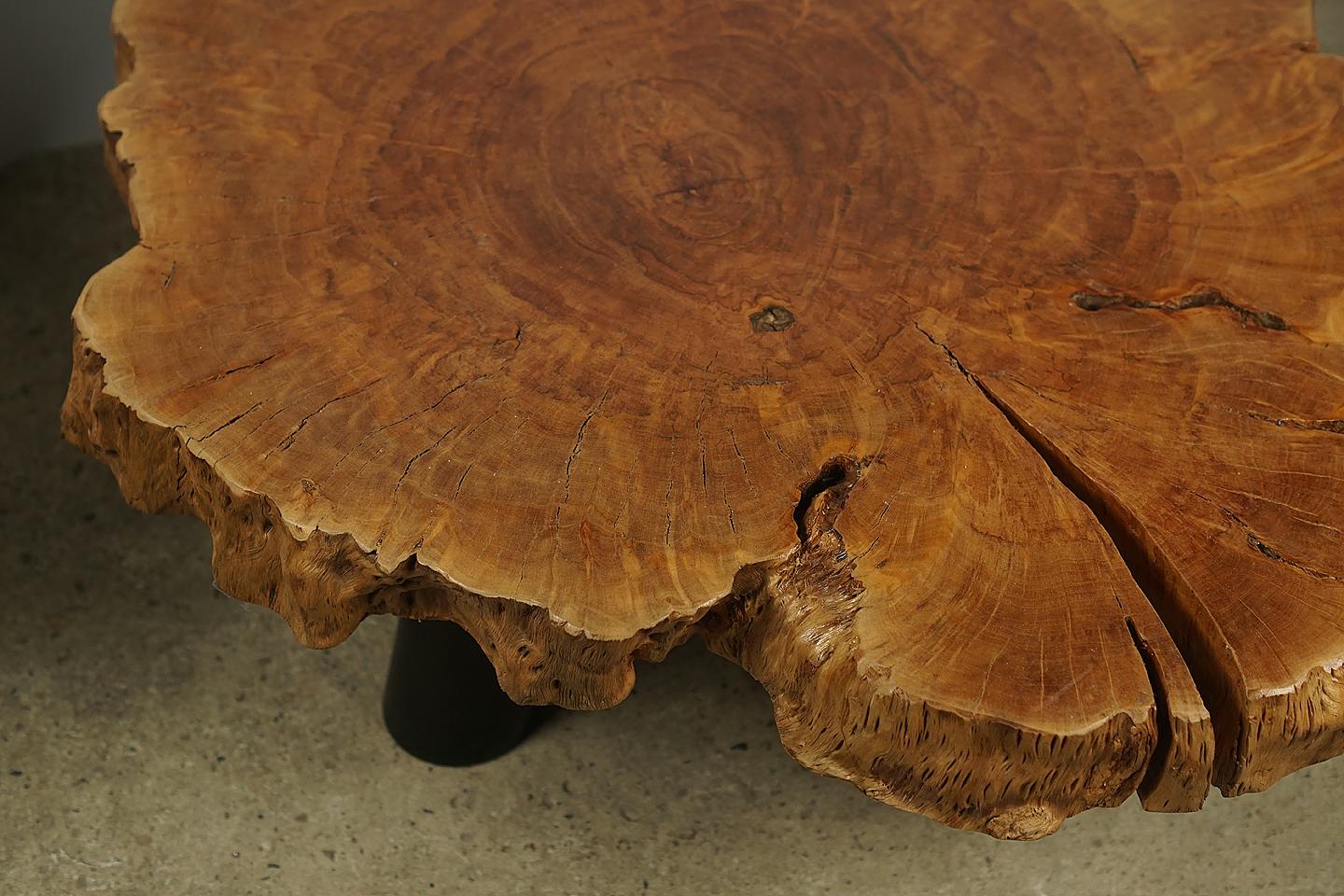 Autre Table basse en Lychee Wood avec pieds en fer noir en vente
