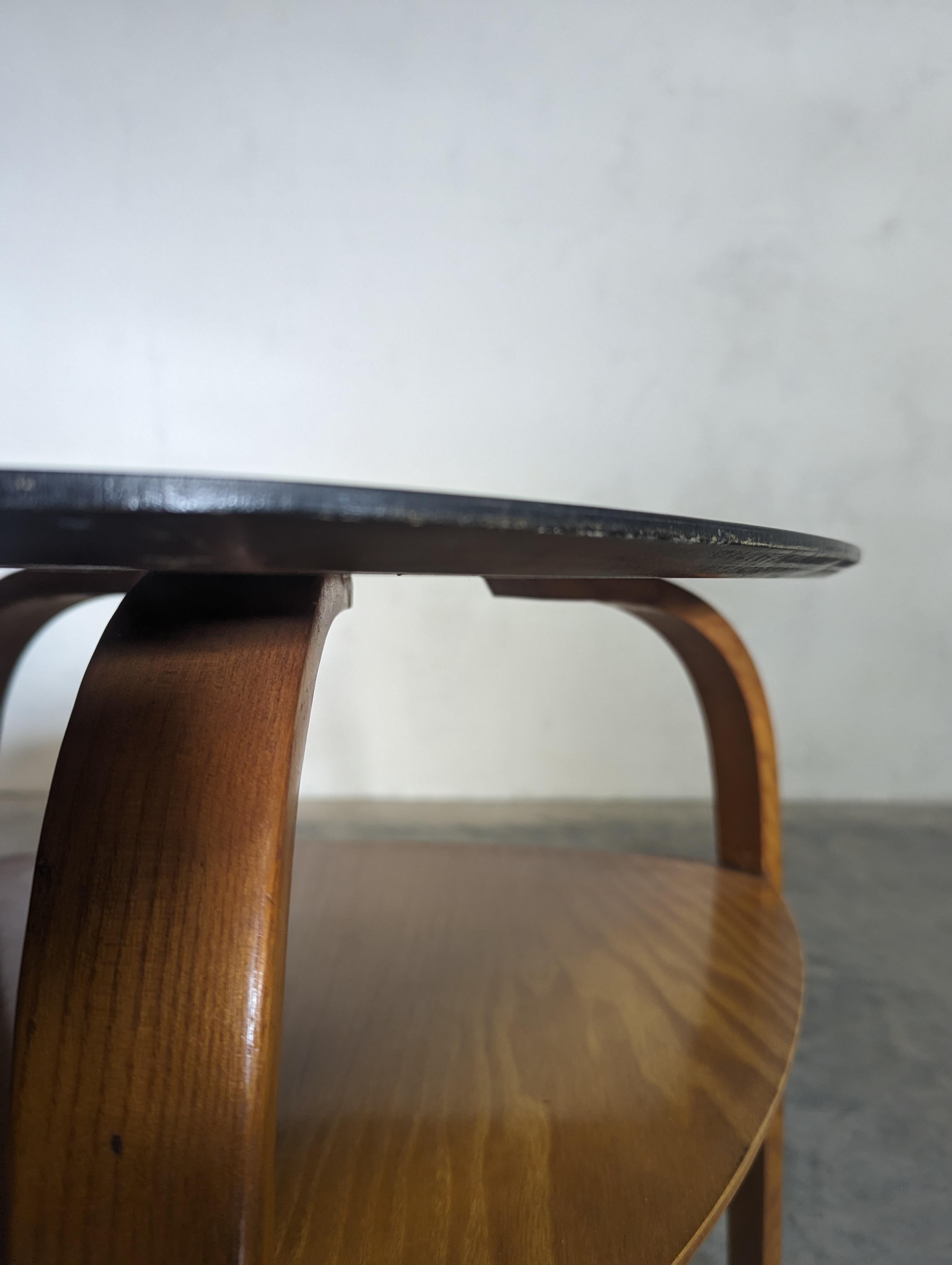 coffee table, from the Bow Wood line circa 1950 by french company Steiner For Sale 3