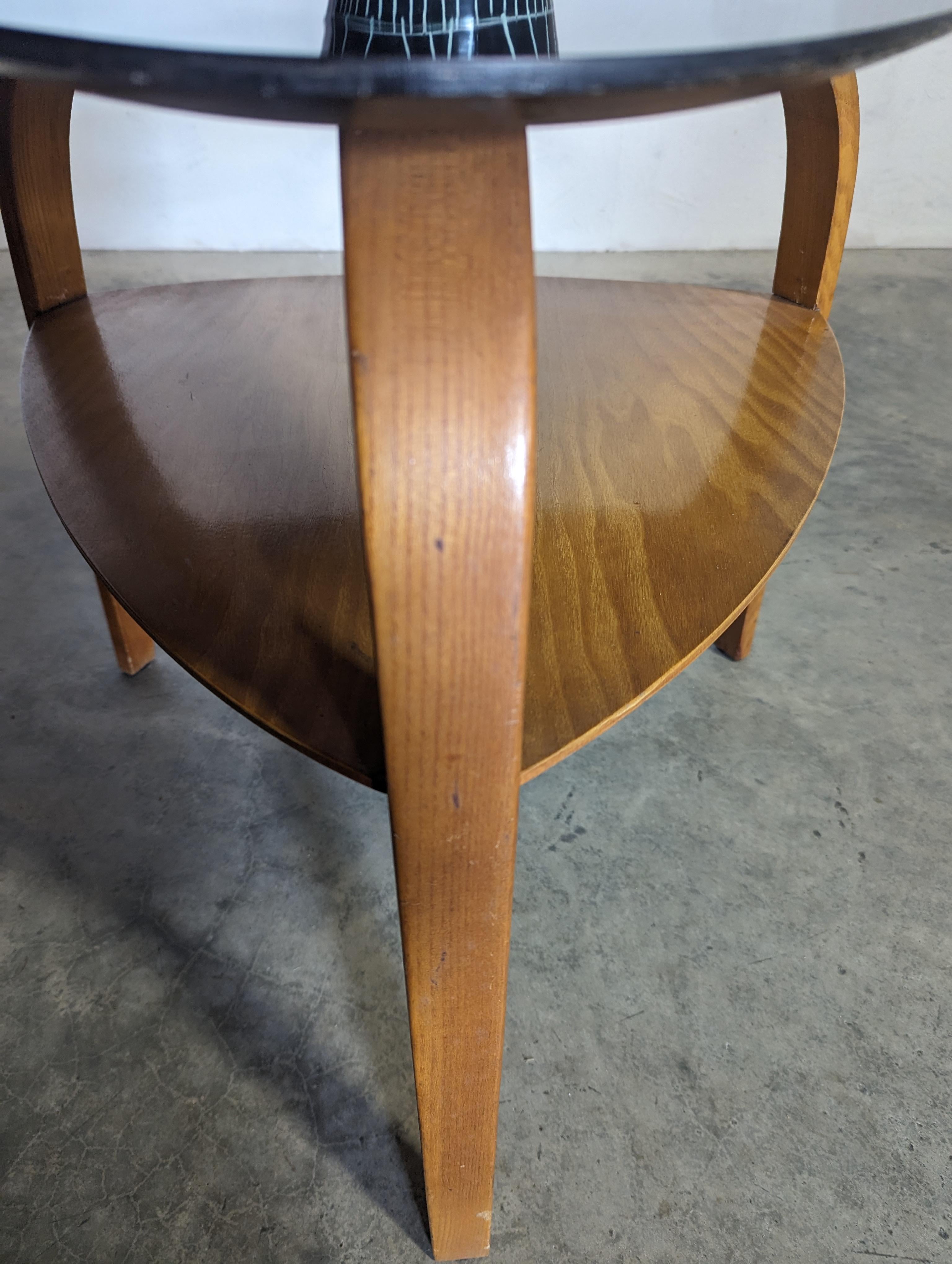 coffee table, from the Bow Wood line circa 1950 by french company Steiner For Sale 1