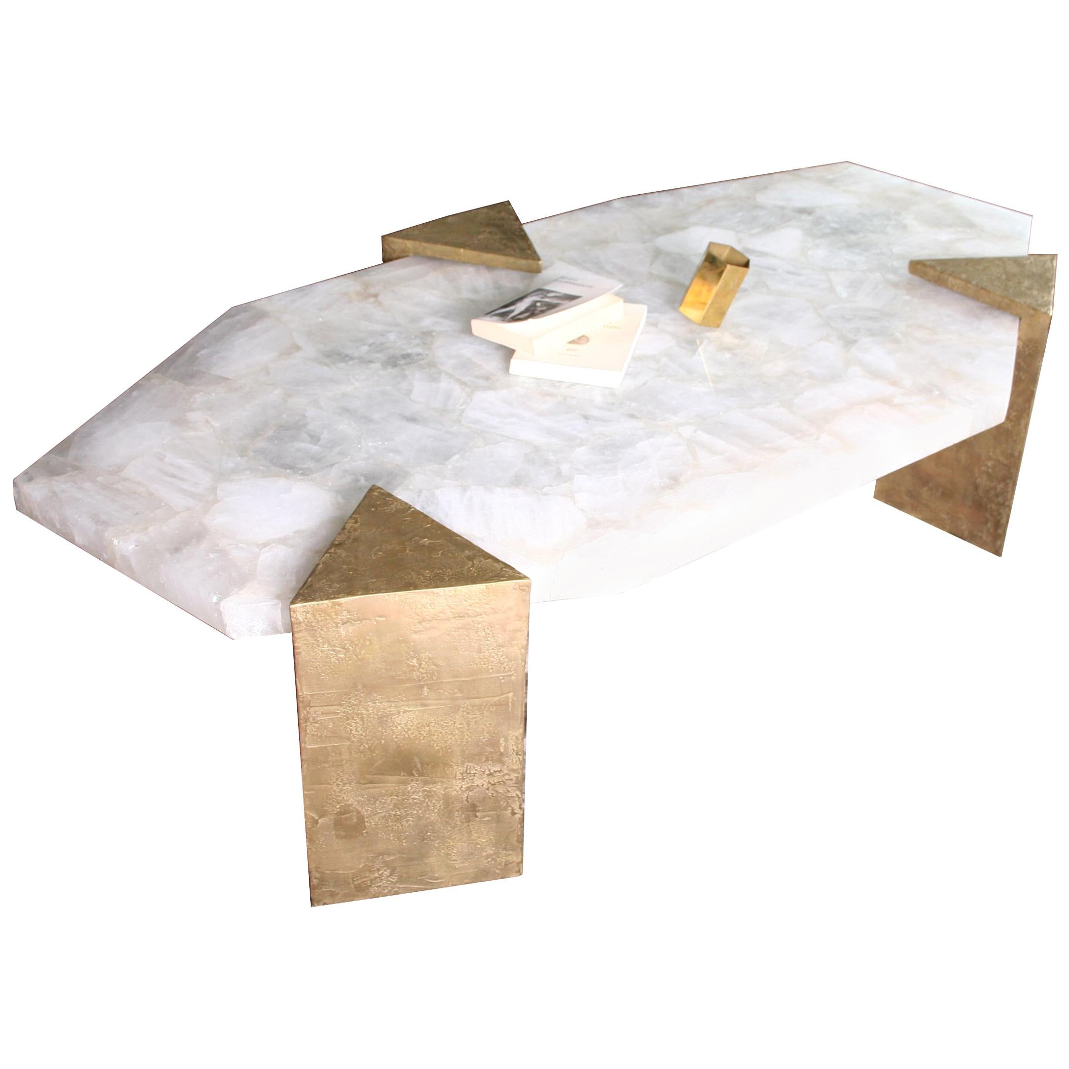 Coffee Table Gemini in Rock Crystal by Jean-Yves Lanvin For Sale