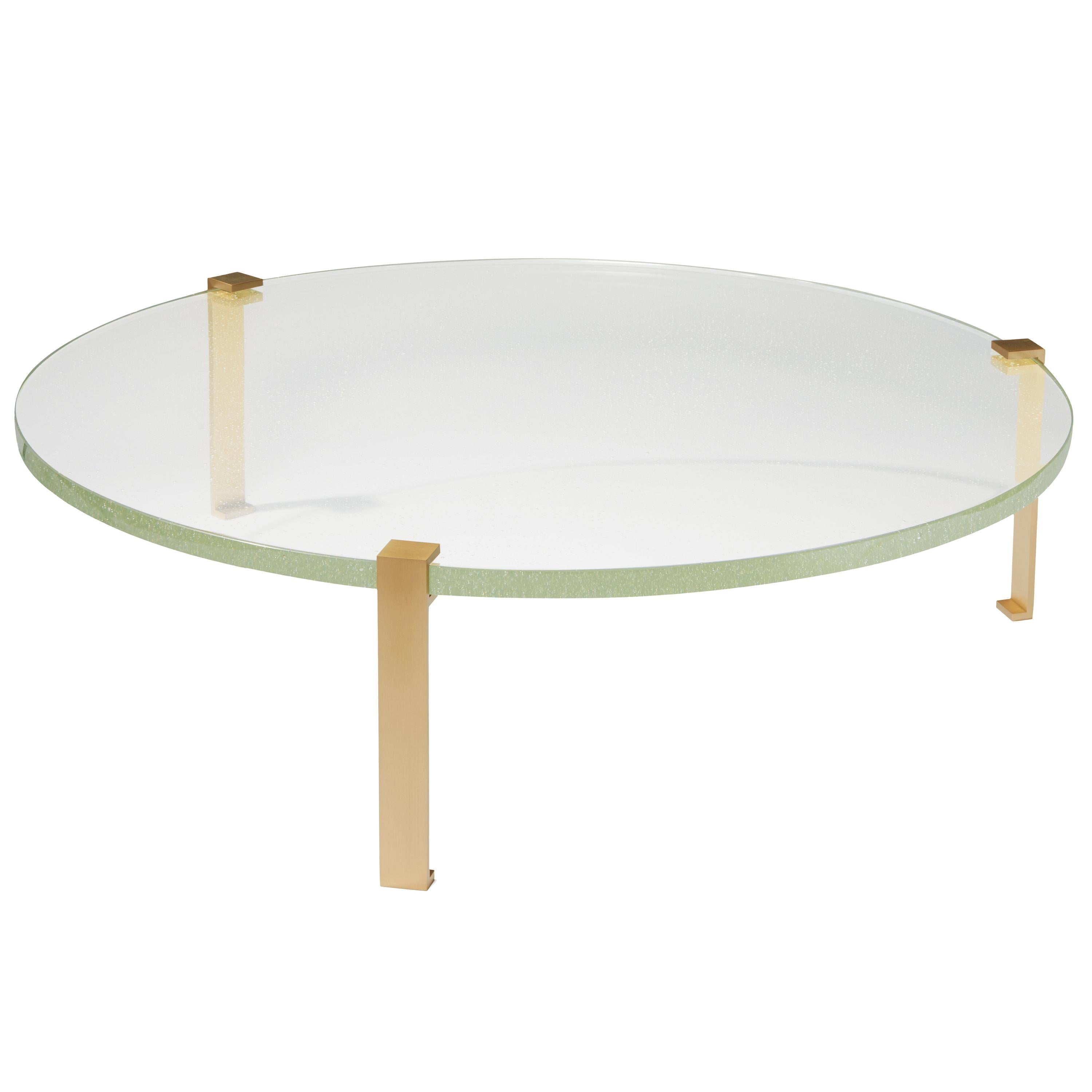 Round Glass Coffee Table Gemme by Hervé Langlais and Perrin & Perrin
