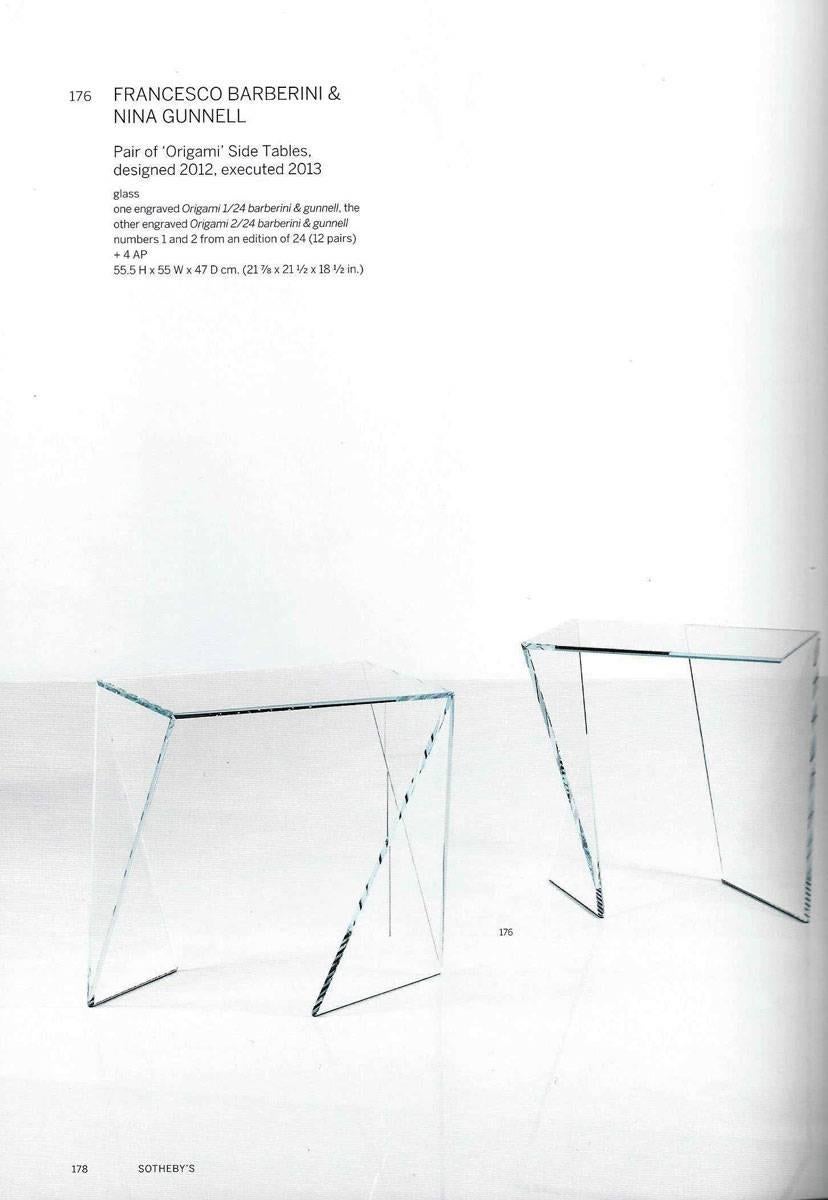 Table basse centrale de cocktail en verre et cristal, design de collection géométrique, Italie en vente 2