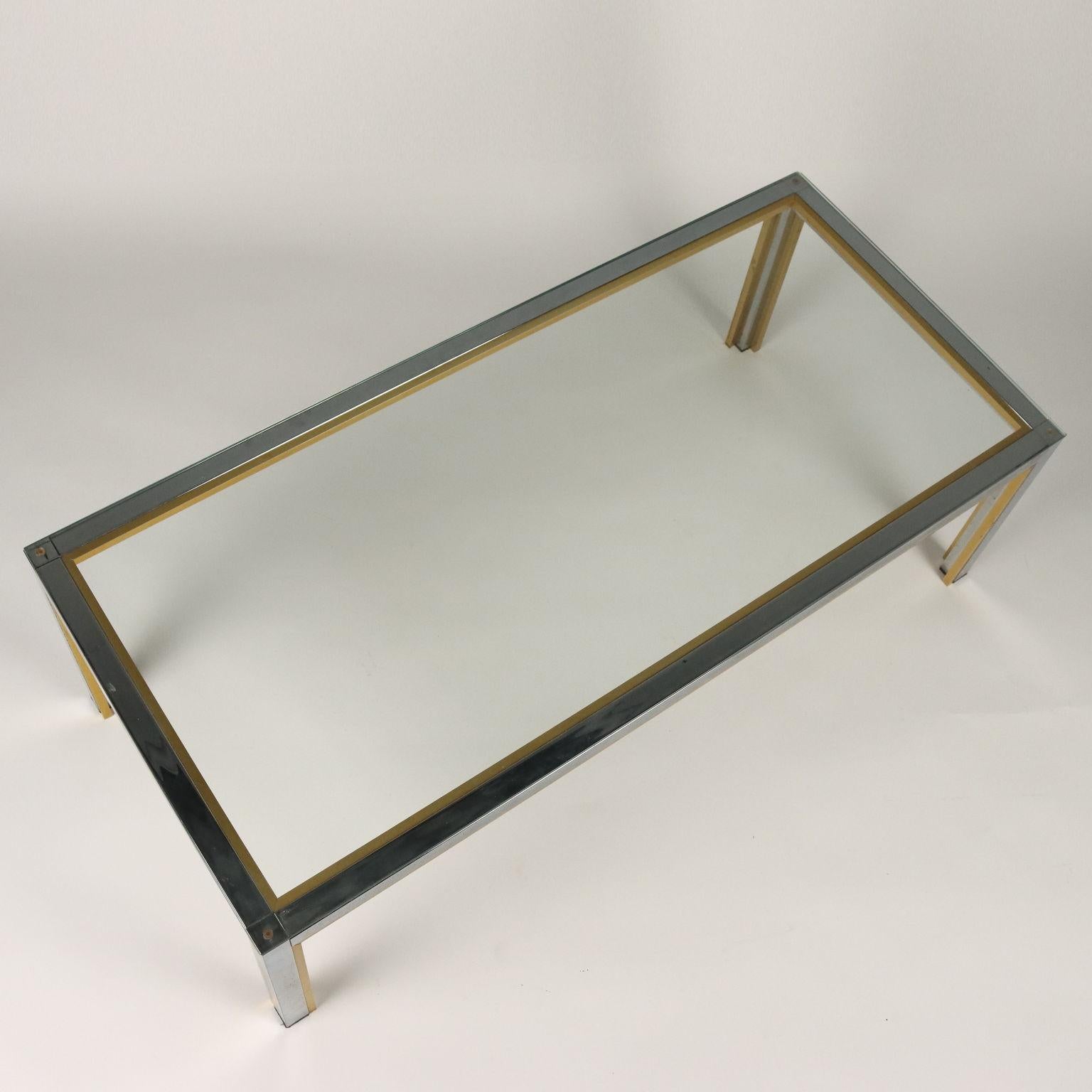 Mid-Century Modern Coffee Table Glass Italy 1970s