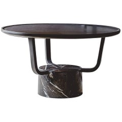 Coffee Table Gretel Indoor in Black Oak and Marquina Marble