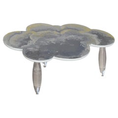 Grey Coffee table Cloud Art Top Plexiglass Legs Handmade in Italy by Cupioli