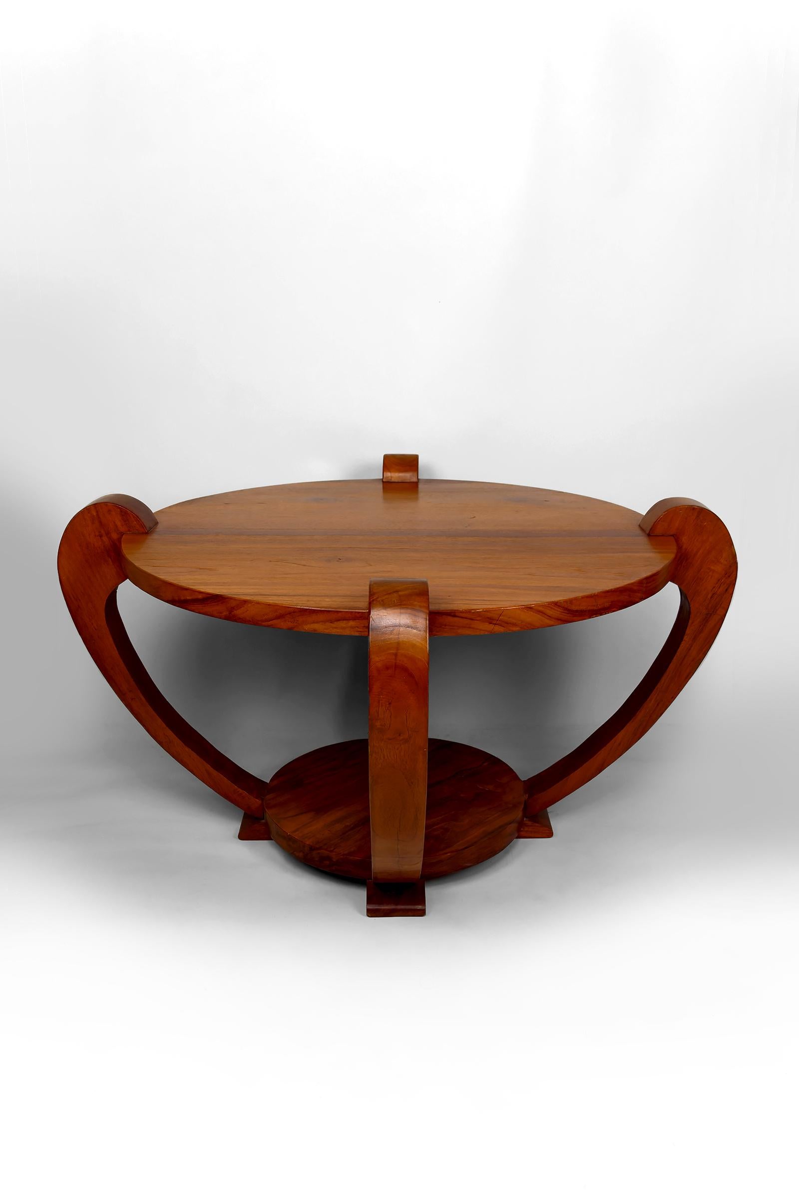 Hand-Crafted Coffee Table / Gueridon, Colonial Art Deco, In the Style of Michel Dufet, 1930's For Sale