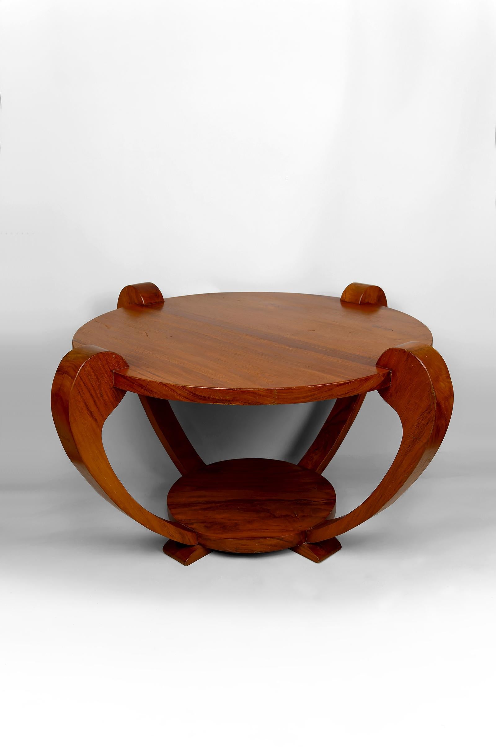 Mid-20th Century Coffee Table / Gueridon, Colonial Art Deco, In the Style of Michel Dufet, 1930's For Sale