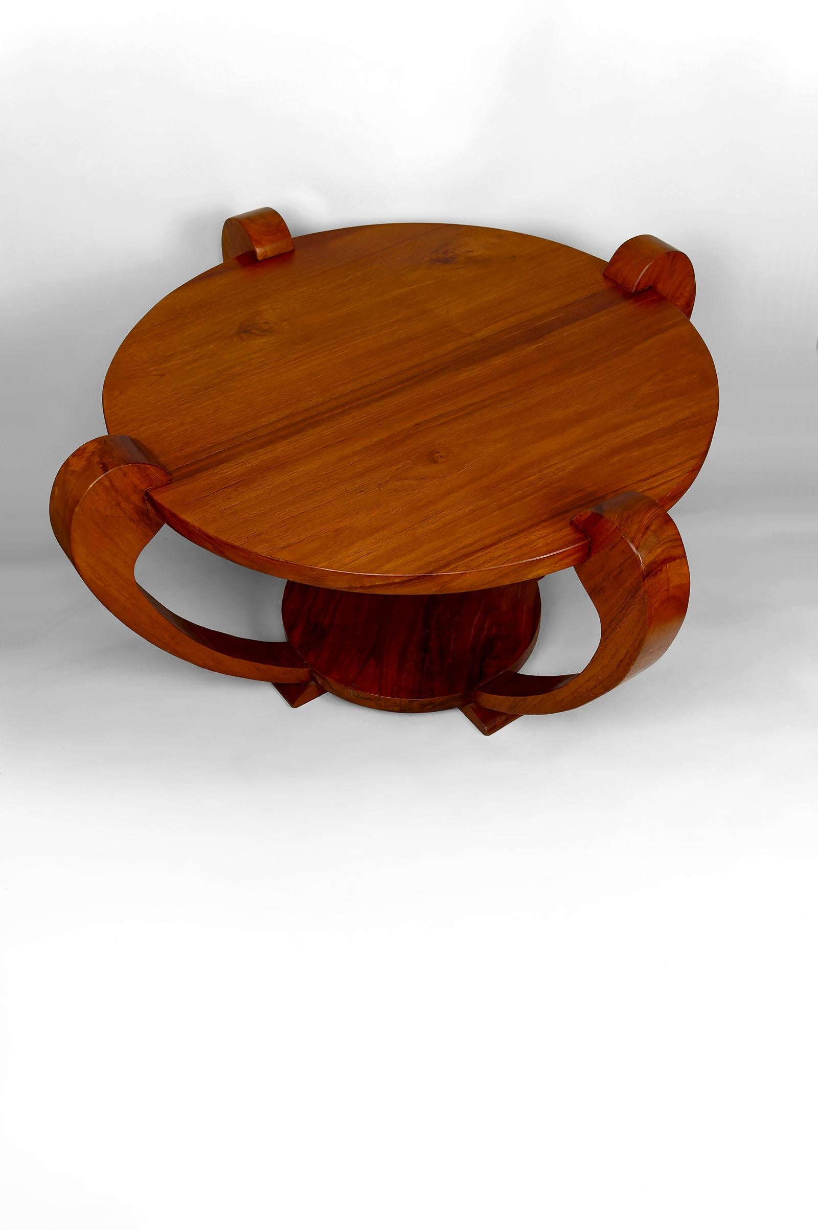 Wood Coffee Table / Gueridon, Colonial Art Deco, In the Style of Michel Dufet, 1930's For Sale