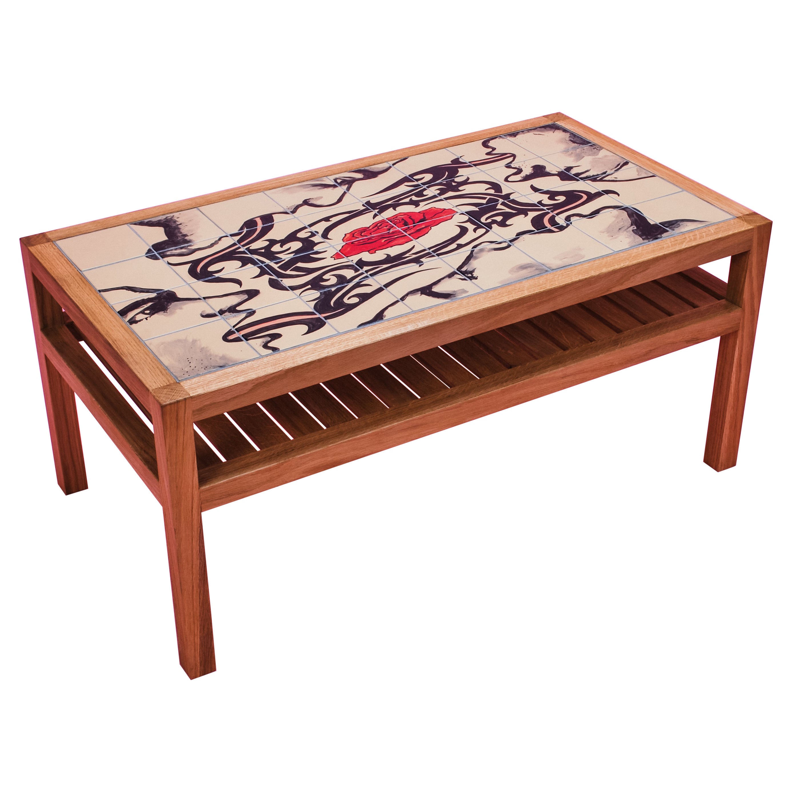 Coffee Table, Hand Painted Tiles, Ruth Angel Edwards Limited Artist Edition