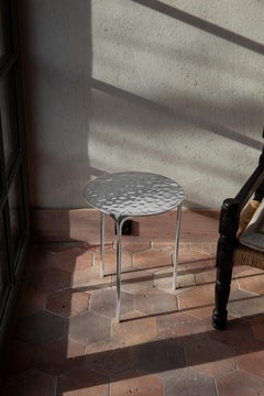 Coffee Table - Handmade Sandcasted Metal in Rippled Aluminium by Unism