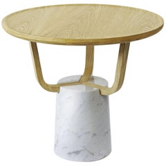 Coffee Table Hansel Indoor in Light Oak and Carrara Marble