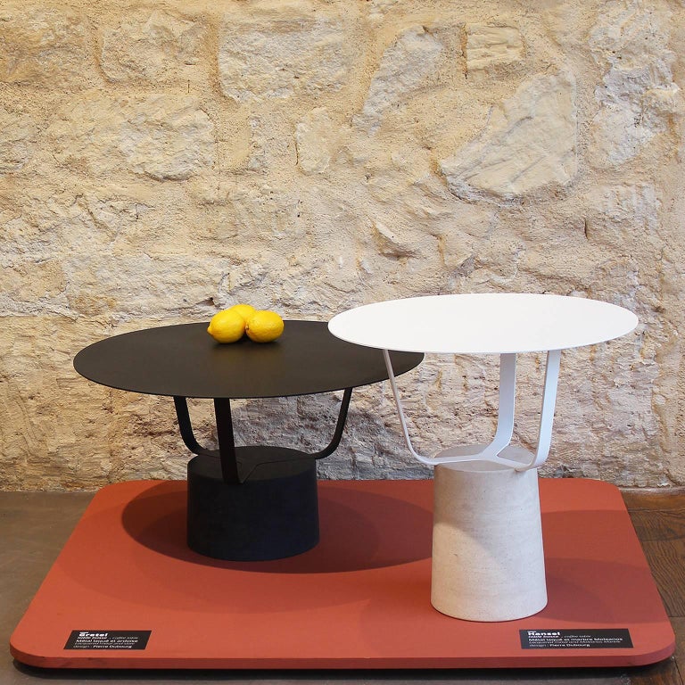 Coffee Table Hansel Outdoor in White Metal and Moleanos ...