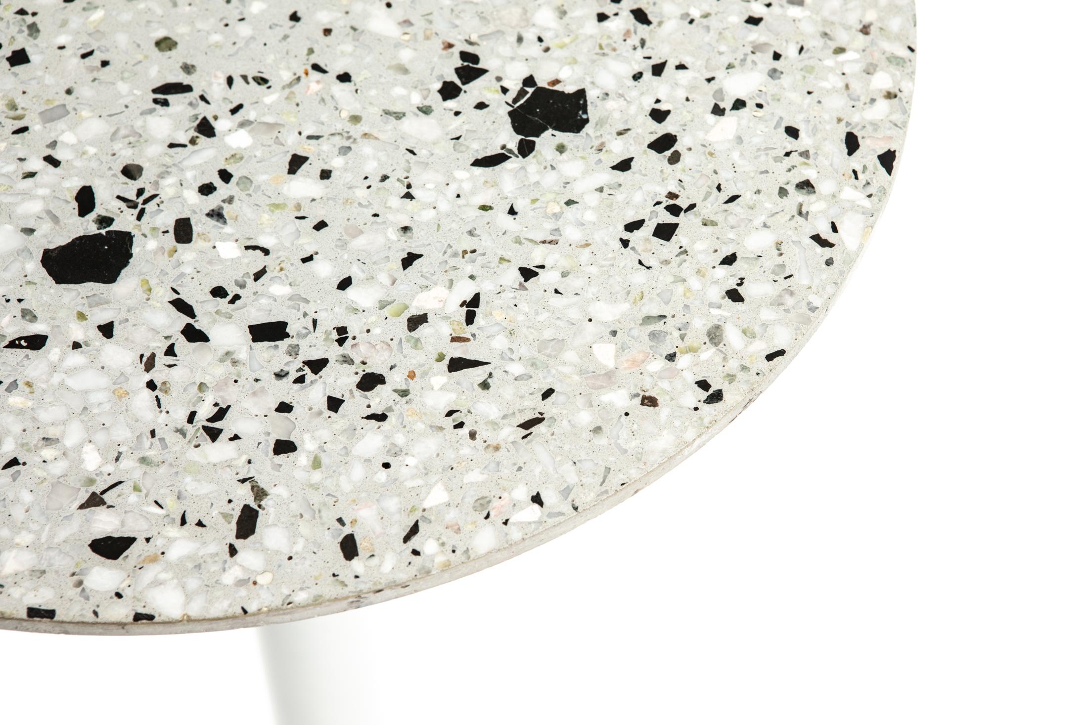 Industrial Coffee Table 'I' in Black Terrazzo For Sale