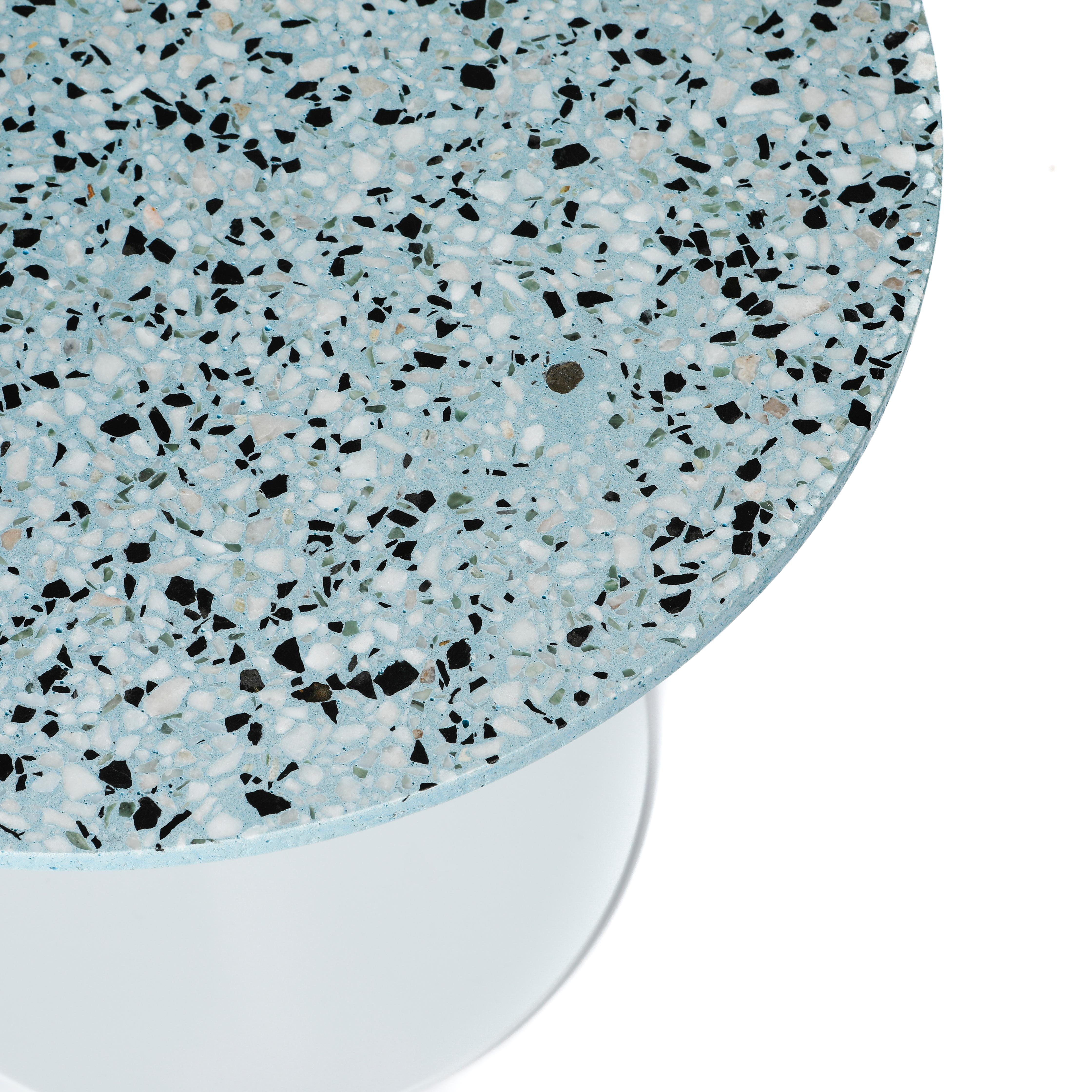 Industrial Coffee Table 'I' in Mint Green Terrazzo For Sale
