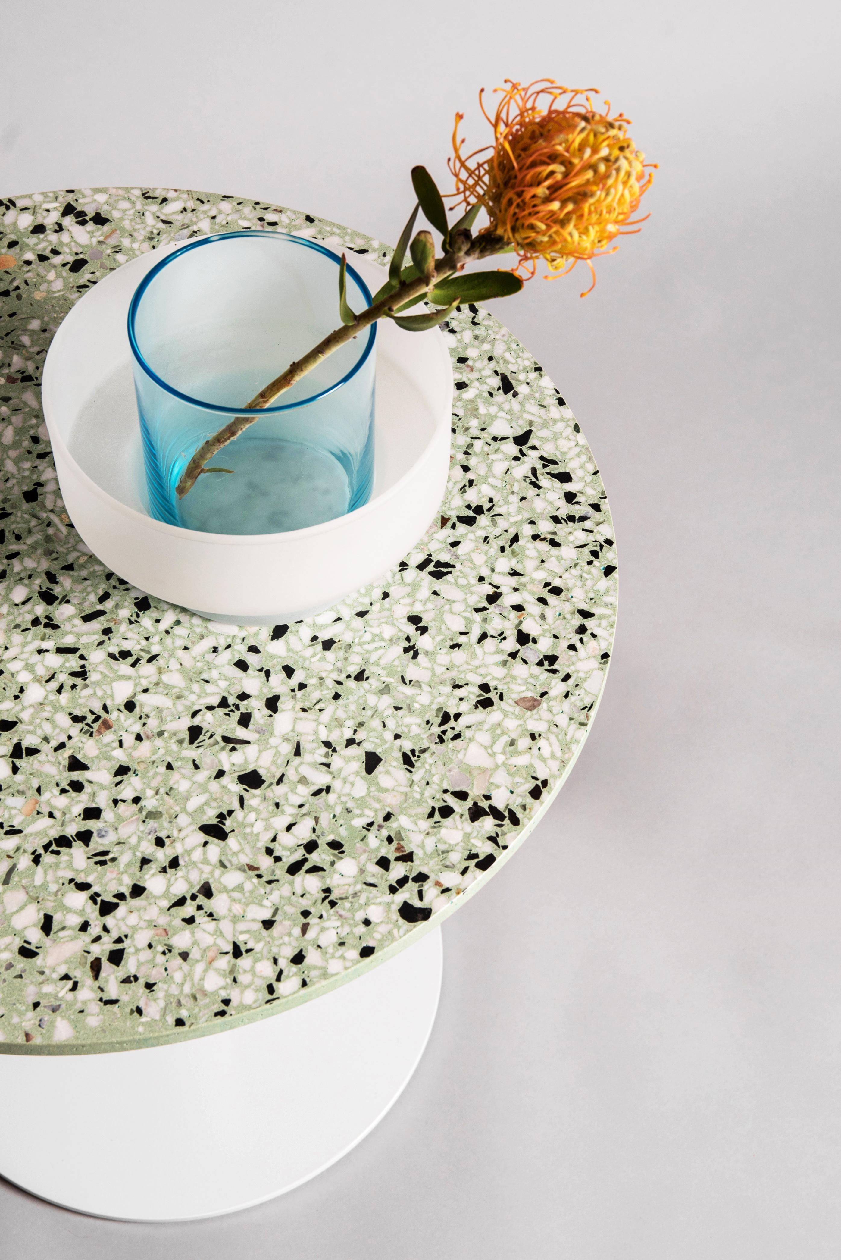 Coffee Table 'I' in Sky Blue Terrazzo For Sale 4