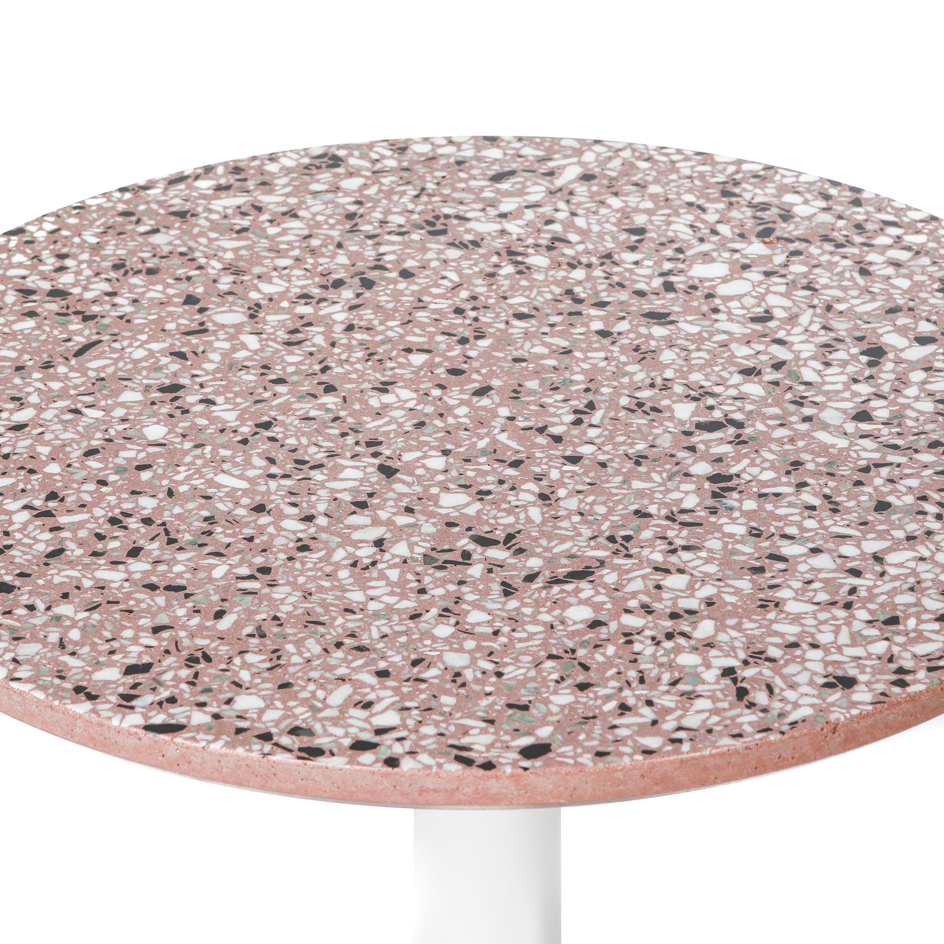 Industrial Coffee Table 'I' in Sky Blue Terrazzo For Sale