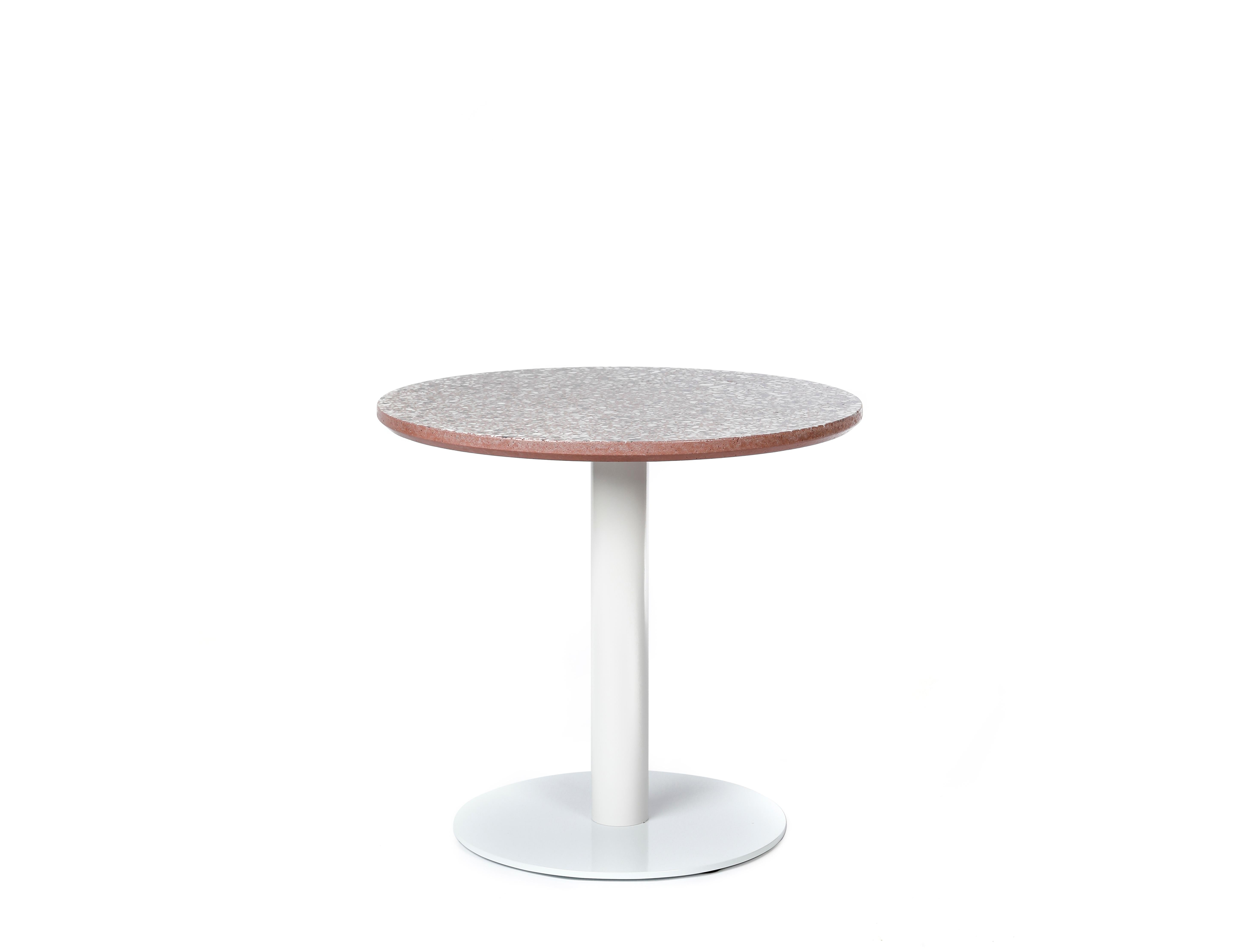 Industrial Coffee Table 'I' in White Terrazzo For Sale