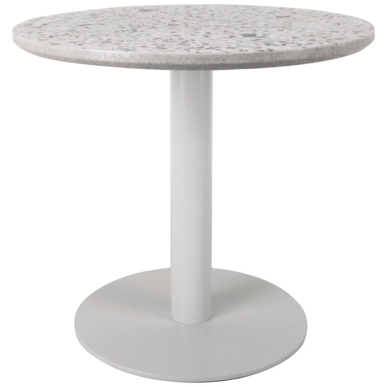 Coffee Table 'I' in White Terrazzo For Sale