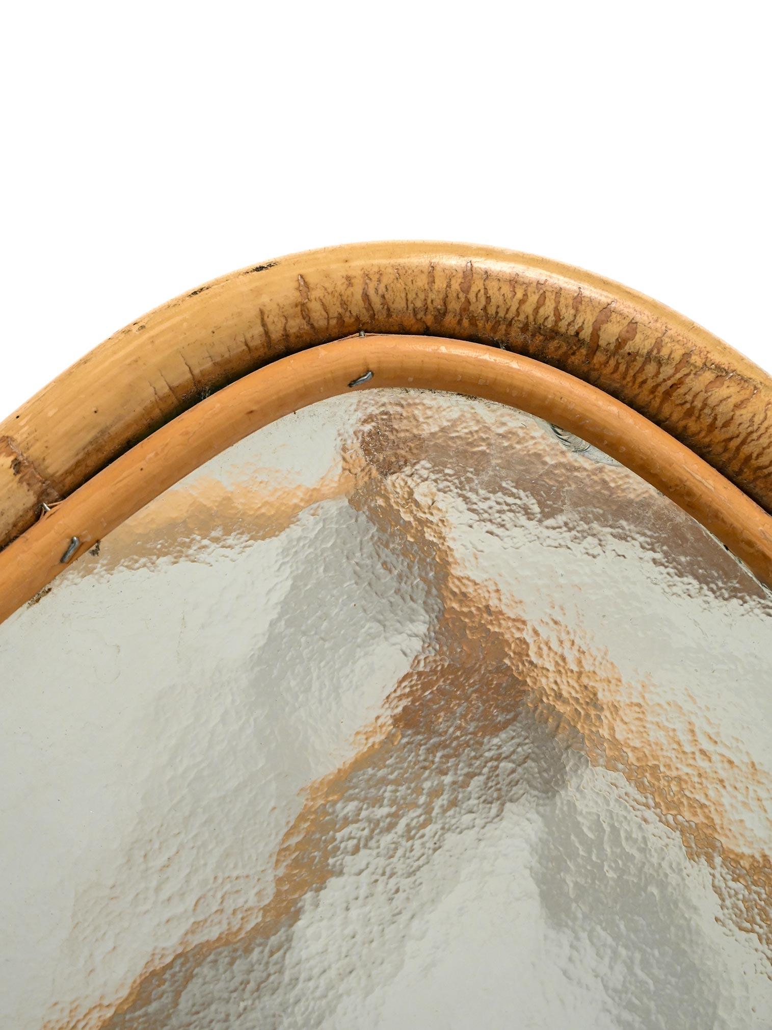 Table basse en bambou avec vetro opaco Bon état - En vente à Brescia, IT