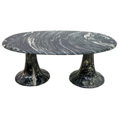 Coffee Table in Black Italian Marble, 1980s