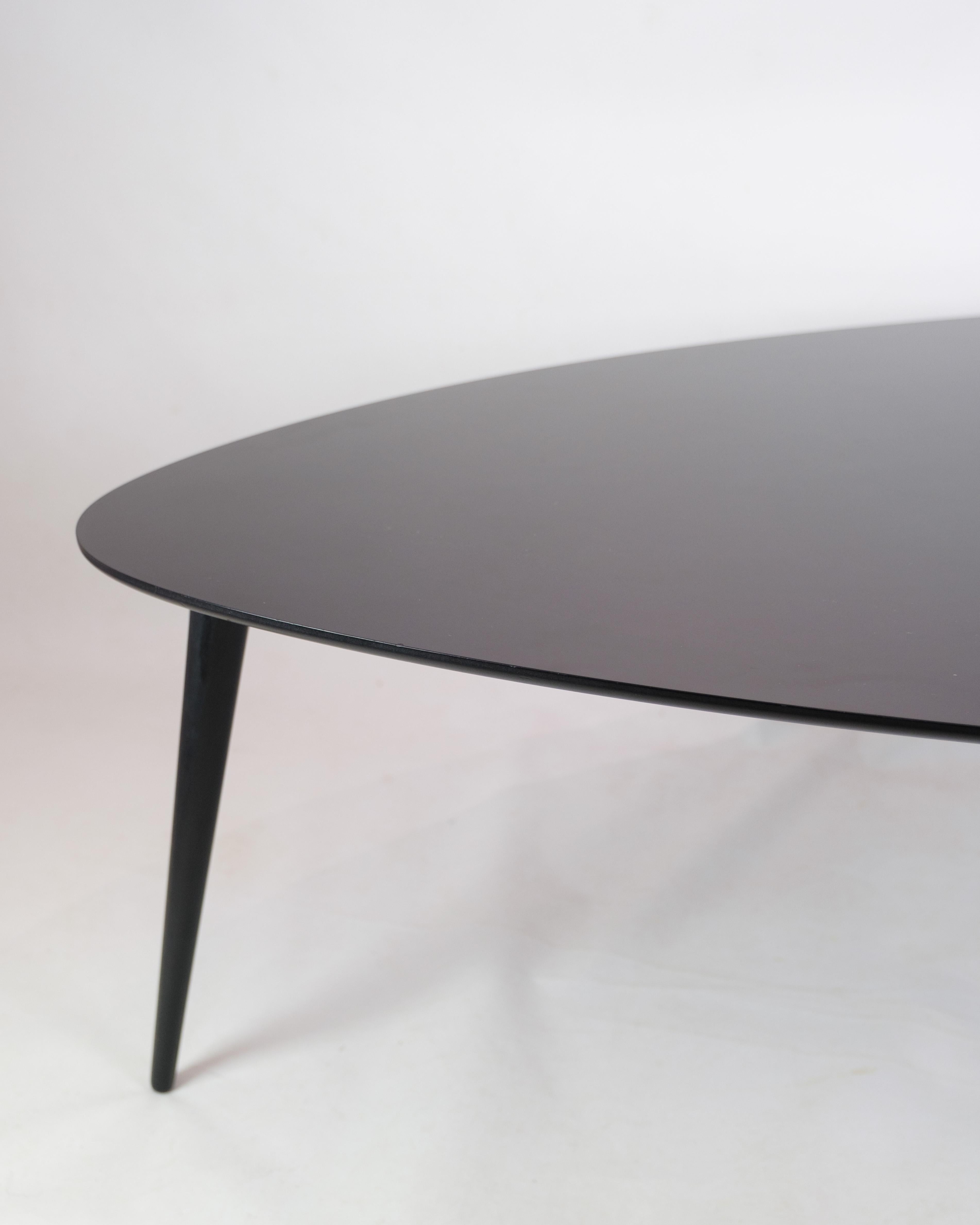 Danish Coffee table In Black Laminate With Oak legs, Made By Fredericia Furniture