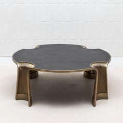 Coffee Table in Oak with Brass Rods by R&Y Augousti - IN STOCK
